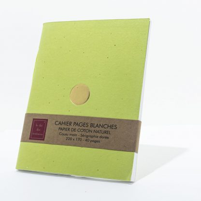 Cahier Classic pages blanches vert anis